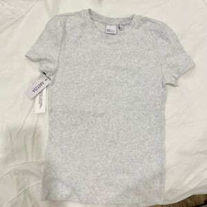 TNA Light Gray Ribbed Tee